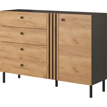 Komoda DECO | komoda D4S | 138 cm | kraft zlatý/antracit