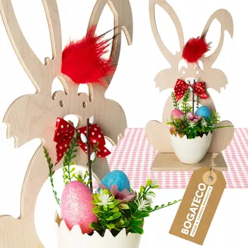 Velikonoční dekorace BOGATECO VELIKONOČNÍ DEKORACE 37CM ZAJÍC, PŘÍRODNÍ BARVA
