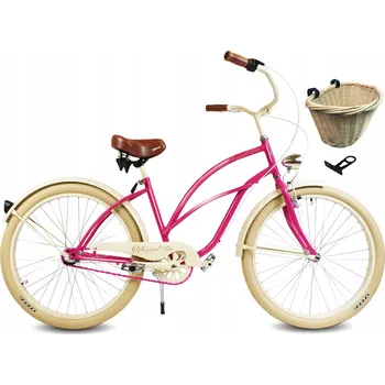 Kolo cruiser RoyalBi Cruiser Raspberry, rám 18,5 palce, kolo 26", růžové
