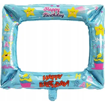 Rám na obraz BALÓNKY NAFUKOVACÍ RÁMEČEK NA FOTOGRAFIE NAROZENINOVÁ DEKORACE FOTORÁMEČEK