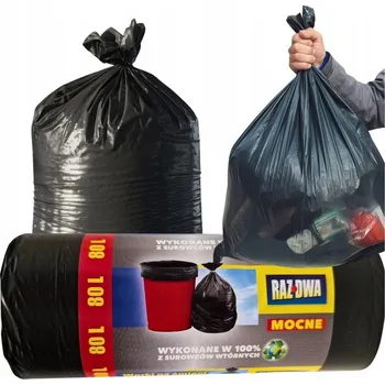 Pytle na odpadky Pytle na odpadky 80L 20ks Černé LDPE Raz Dwa Polské Pytle na odpad