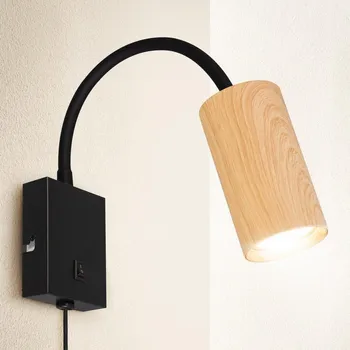 Nástěnné svítidlo Brilagi - Flexibilní nástěnná lampa SELE 1xGU10/30W/230V černá/dekor dubu