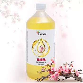 Masážní přípravek VERANA Sakura rostlinný masážní olej 1000ml