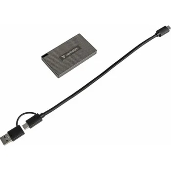 Externí pevný disk Disk Verbatim Metal Mini SSD USB 3.2 Gen 2 512GB černý