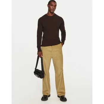 AMI Paris Kalhoty z materiálu HTR102.CO0089 Hnědá Baggy Fit L