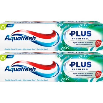 Dentální hygiena Aquafresh Plus Fresh Feel Zubní pasta s fluoridem 75 ml x2 (Dvojbalení)