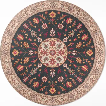 Koberec Koberec z PVC Kulatý Vnitřní průměr 60 cm Rostlinný ornament vintage perský vzor