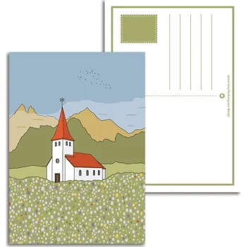 Pohlednice kostel Vík í Mýrdal Island