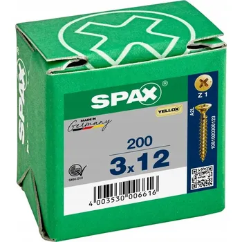 Vrut Univerzální vruty SPAX 3.0 x 12 200 ks PZ1