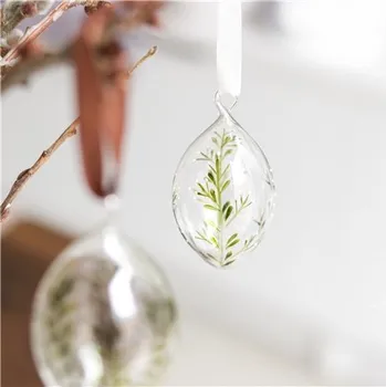 Skleněná kraslice s očkem dekor myrty