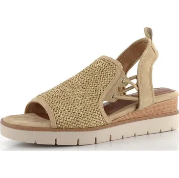 Dámské sandále Tamaris sandály s gumičkami a klínkem Tan 1-28240-44 - 37 | P693839