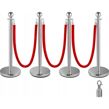 Zabezpečení domácnosti HOTELOVÉ ODDĚLOVACÍ SLOUPEK SREBRNE 4 + 3 CZERWONE LINY 1,5 m