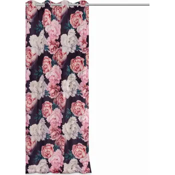 Obraz Hotový závěs na kolečkách s květinami VELUR 140x250