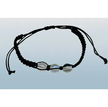 Náramek Shamballa náramek s Křišťálem Aqua Aura – 3 kuličky, posuvná velikost