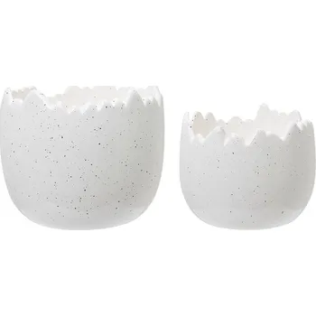 Květináč Wikholmform Keramické květináče MONA skořápka V.14/12cm SET/2ks bílé