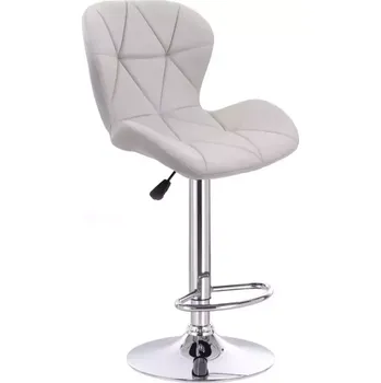 Barová židle LuxuryForm DESIGN Barová židle LIVIO VELUR na stříbrném talíři - světle šedá