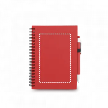 ROTHFUSS. Poznámkový blok B6 s kroužkovou vazbou, se linkovanými listy 5 Střed, 90 x 140 Transfer, 1 barva