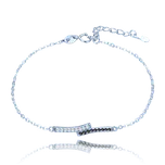 MINET Luxusní stříbrný náramek s bílým a černými zirkony