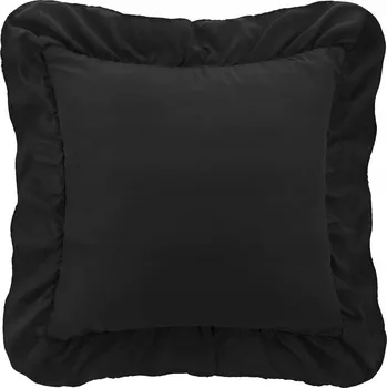 Povlečení DEKORAČNÍ POVLEČENÍ NA POLŠTÁŘ ČERNÉ TMAVÉ 40x40 CM S VOLÁNKEM RUFFY