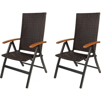 LIVARNO home Skládací křeslo Valencia, hnědá, 2 kusy