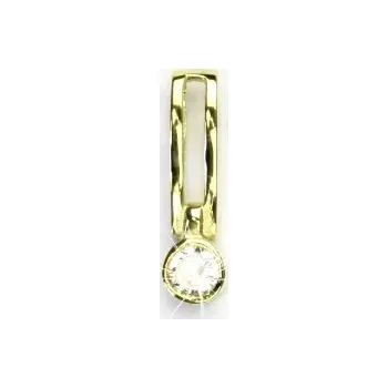 Přívěsek Zlatý přívěsek čirý zirkon - VP106 - žluté zlato (Přívěsek čtyřlístek se zirkonem ve žlutém zlatě)