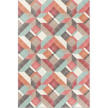 Obraz Designový vinylový Koberec S Potiskem, geometrický vzor s efektem opotřebení, 80x120 cm