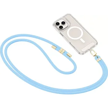 Telefonní příslušenství Šňůrka na mobil Tech-Protect C7S Crossbody – modrá (Tech-Protect C7S – modrá crossbody šňůrka s 2 adaptéry pro mobil, klíče i batoh)