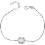 Stříbrný opálový náramek se zirkony