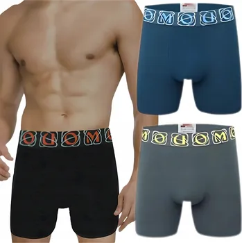 Dámské oblečení Pánské boxerky s dlouhými nohavicemi, bavlněné šortky Pohodlné Kalhotky, 3 kusy, velikost M