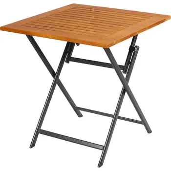Zahradní stůl LIVARNO home Hliníkový skládací stůl Valencia, 70 x 70 cm, hnědá