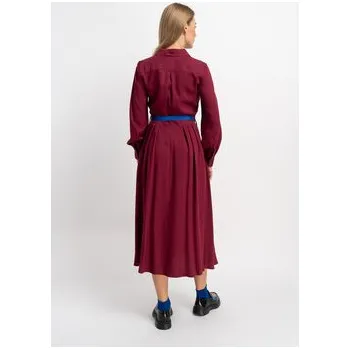 Dámské šaty CLICK Každodenní šaty 60-6055 Bordó Classic Fit 42