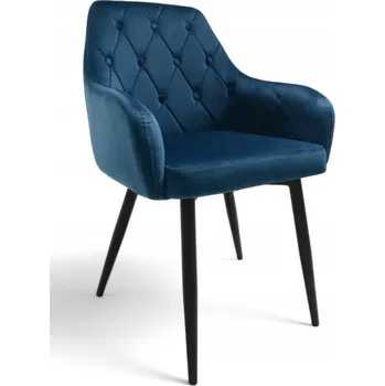 Židle Dankor Design modrý velur, 1 ks