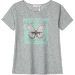 Dívčí tričko - KUGO BC2406A, šedý melír Barva: Šedá, Velikost: 164
