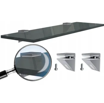 Zrcadlo Skleněná polička pod zrcadlo Alasta 50 x 14 x 0,8 cm, grafitová