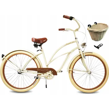 Městské kolo Dámské plážové kolo Cruiser 26" SAHARA RoyalBi 3 rychlosti retro košík
