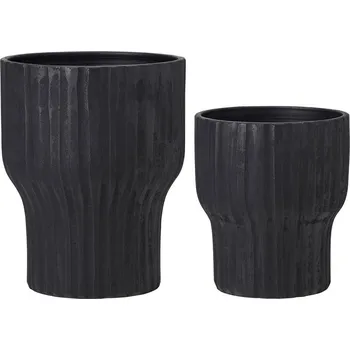 Květináč Wikholmform Terakotové květináče BRENDA V.40/30cm SET/2ks černé