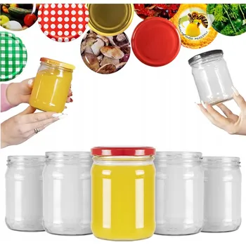 Sklenice 40 skleněných Sklenice 450ml na džem a ZAVAŘENINY skleněné nádoby na potraviny