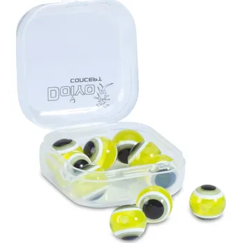 Dětské navlékací korálky Doiyo skleněné korálky s okem Yellow 10mm 10ks