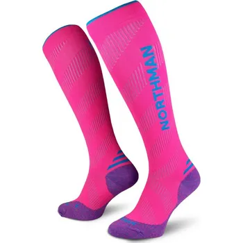 Pánské ponožky Northman Compress High Elite - růžová Velikost: 36-41