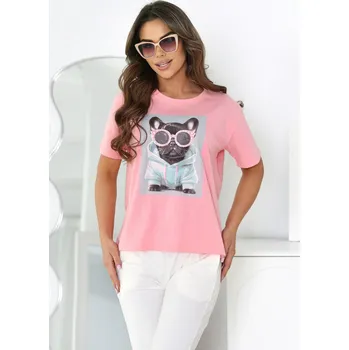 Dámská halenka Tričko OFF PINK FRANCISCA s potiskem psa - dámské, bílá XL i170_OFF-FRAN-BI-XL