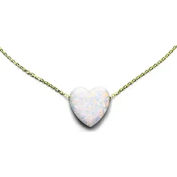 Náhrdelník Zlatý náhrdelník srdce opál Anker 0,3 - žluté zlato (Náhrdelník ze žlutého zlata 40 cm)