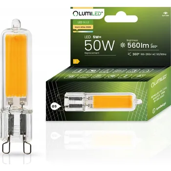 Žárovka LED žárovka G9 Kapsle 5W = 50W 560lm 3000K Teplá bílá 360° FILAMENT LUMILED
