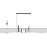 Vestavný hliníkový profil AG pro sádrokarton, 53x14mm, vč. mléčného difuzoru, 2m *ML-761.036.43.2