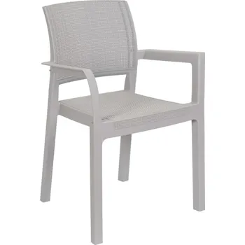 ALBA plastové křeslo, šedá