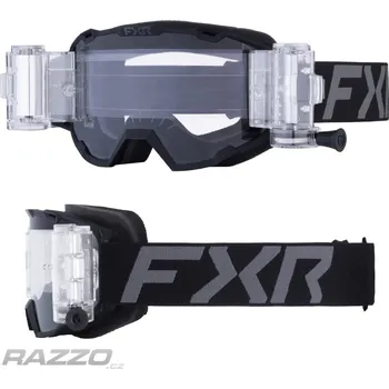 Motocyklové brýle MX brýle s převíjením FXR Maverick Prime Roll-Off Goggle Black