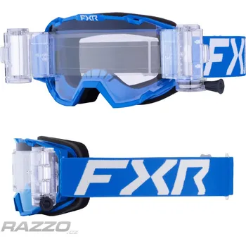 Motocyklové brýle MX brýle s převíjením FXR Maverick Prime Roll-Off Goggle Blue