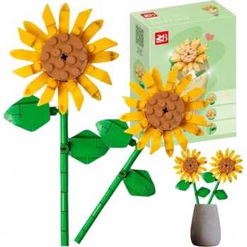 ostatní stavebnice STAVEBNICE KVĚTINY KYTICE KVĚTIN VĚČNÁ SLUNEČNICE 545DÍLŮ S LED SADOU KOSTEK