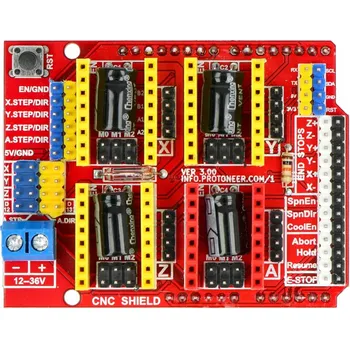 Elektronická stavebnice ROSFIX CNC V3 SHIELD MODUL PRO ARDUINO UNO, ŘÍDICÍ JEDNOTKA 3D TISKÁRNY, MOTORY