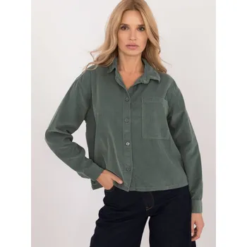 Dámská halenka Elegantní tmavě zelená košile FPrice, L i523_4063813687277