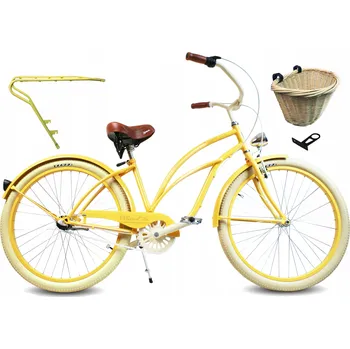 Městské kolo Dámské plážové kolo Cruiser 26" SUNRISE RoyalBi 3 rychlosti, nosič, košík